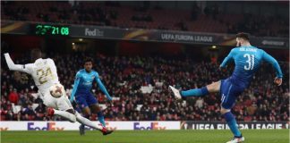 Sead Kolasinac mencetak gol yang sangat penting bagi Arsenal dalam usaha mereka melewati hadangan Ostersunds, Jumat 23 Februari 2018, pada leg kedua babak 32 besar Liga Europa.