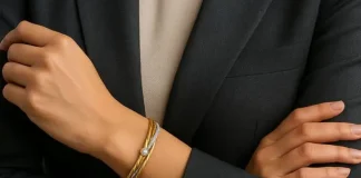 7 Gelang Emas Kadar 750 Twist Kombinasi 3 Warna untuk Wanita Karier, Tunjang OOTD Profesionalmu